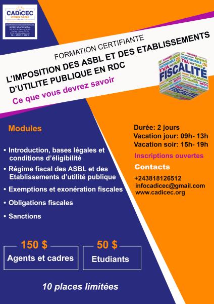 LIMPOSITION DES ASBL ET DES ETABLISSEMENTS DUTILITE PUBLIQUE EN RDC